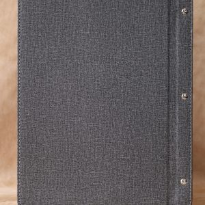 Koyu Antrasit Deri Menü Kabı - A4 - 5 Yapraklı - Görsel 4