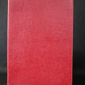 Kırmızı Süet - Deri Menü Kabı - A4 - 2 Cepli, Deri Kulaklı - Görsel 3