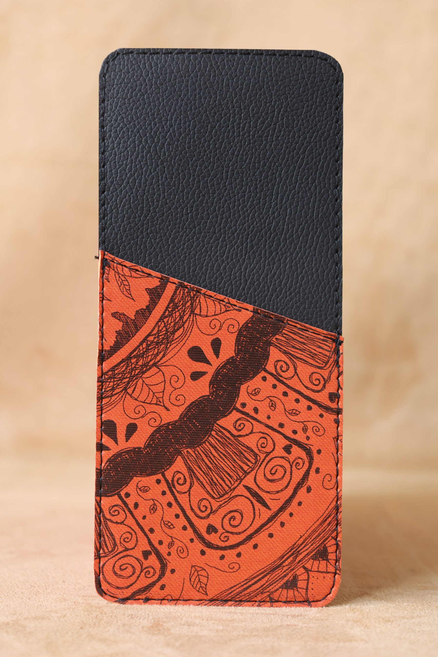 Siyah Turuncu Çatal Kaşık Kılıfı 9x21 cm